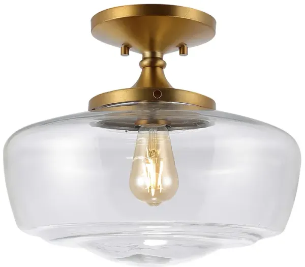 Marfa Glass/Iron Farmhouse Modern LED Flush Mount