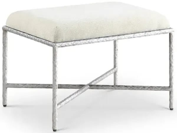 Meridian Furniture Valley Cream Chenille Fabric Bench