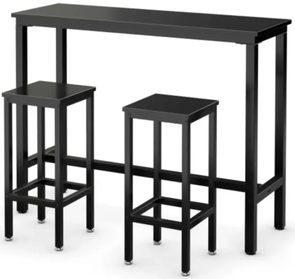 3 Pieces Counter Height Bar Furniture Set with Backless Stools