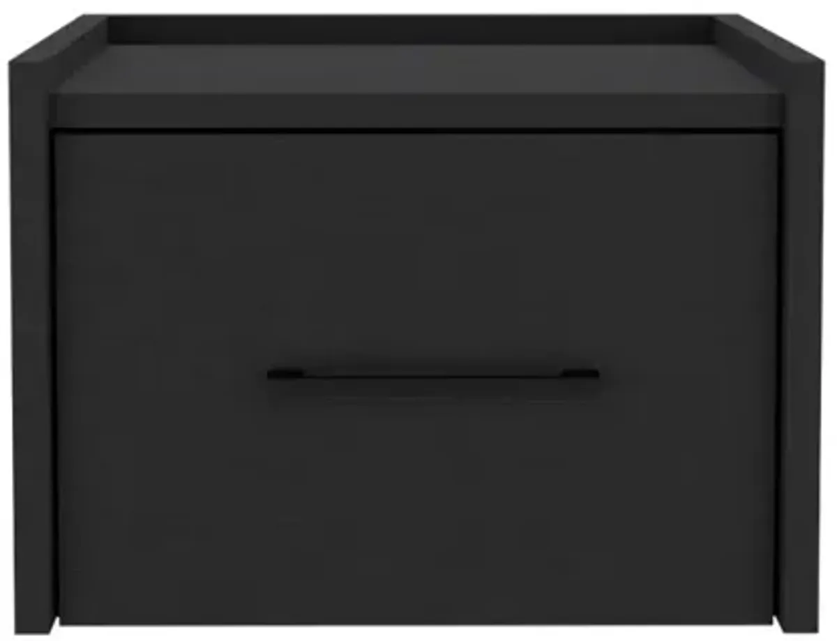 Floating Nightstand Calion, Bedroom, Black