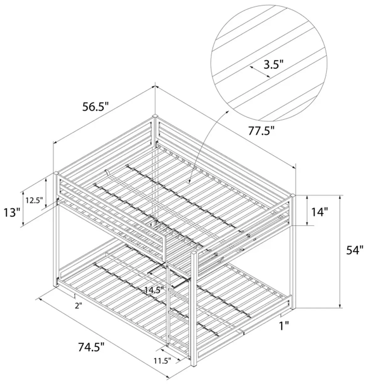 DHP Miles Metal Full/Full Bunk Bed