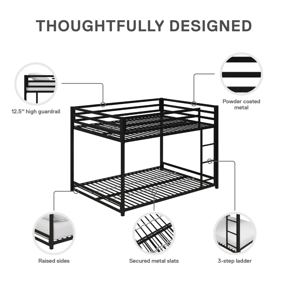 DHP Miles Metal Full/Full Bunk Bed