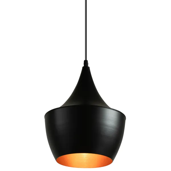 Quickway Imports Modern Round Thick Metal Black Pendant Lamp, Ceiling Hanging Light Fixture for Dining Room, Kitchen, Bedroom, Bar or Restaurant, Geometric Design, Easy Installation, Sleek and Contemporary.