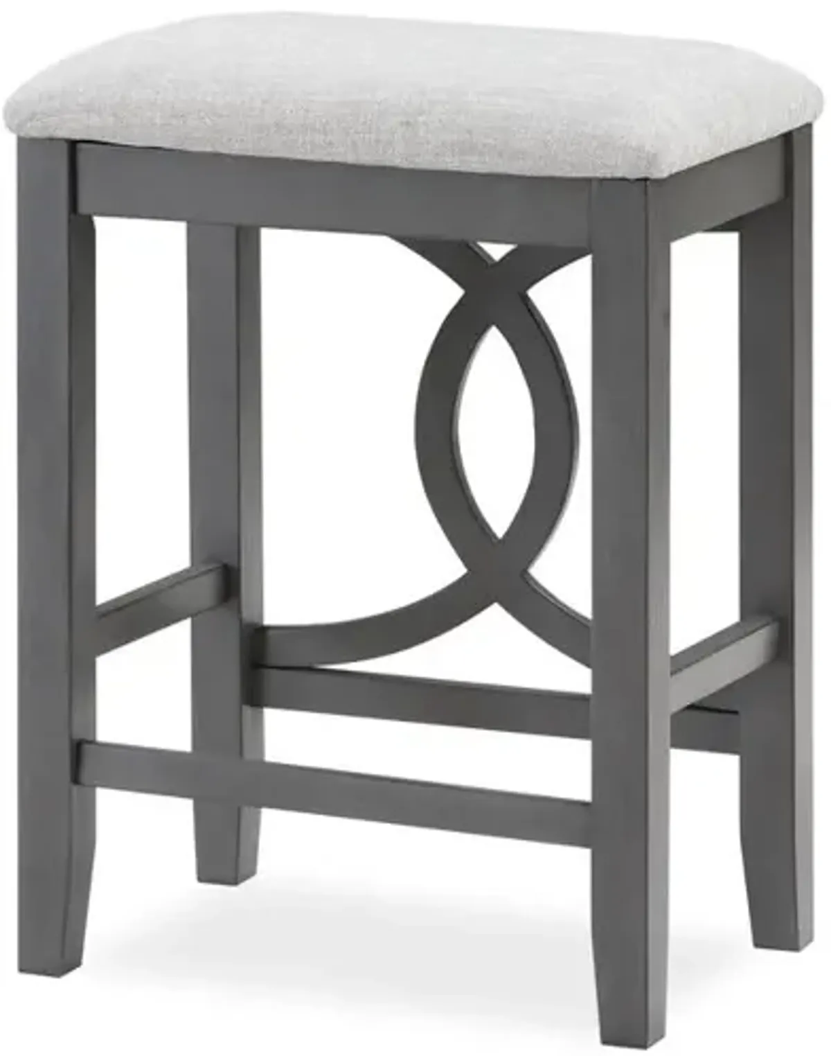 New Classic Furniture Bella Wood Counter Stool with Fabric Seat in Gray (Set of 2)