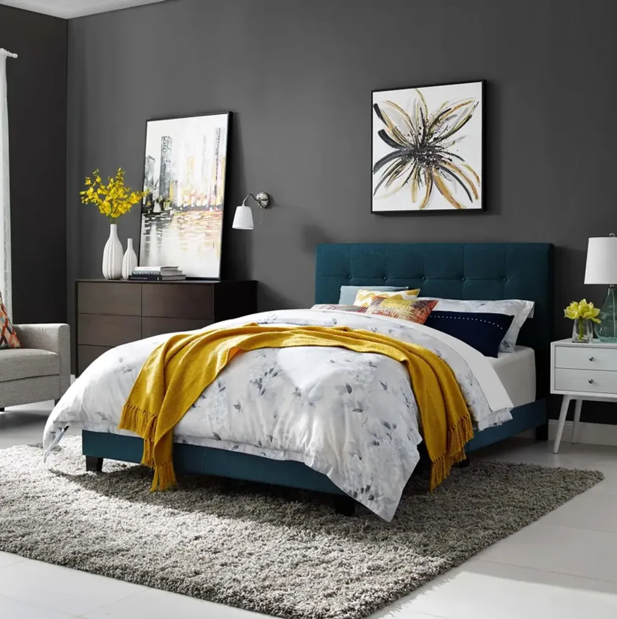 Modway - Amira Twin Upholstered Fabric Bed