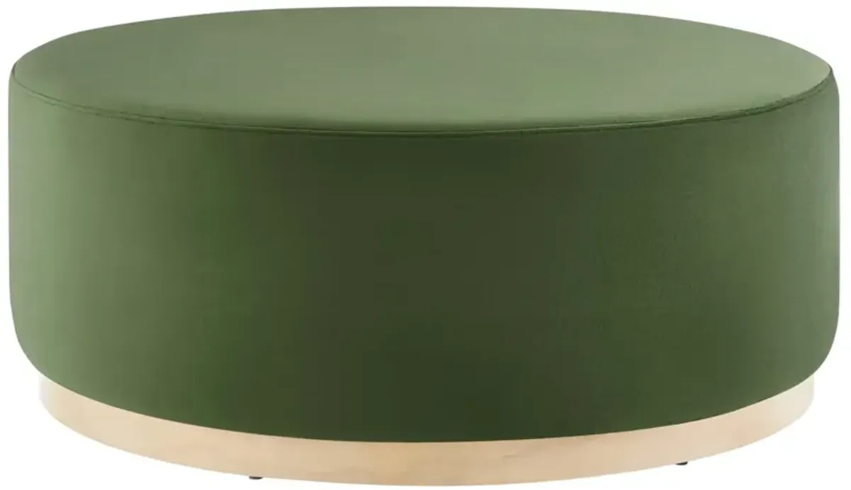 Tilden Large 38 Round Performance Velvet Upholstered Ottoman
