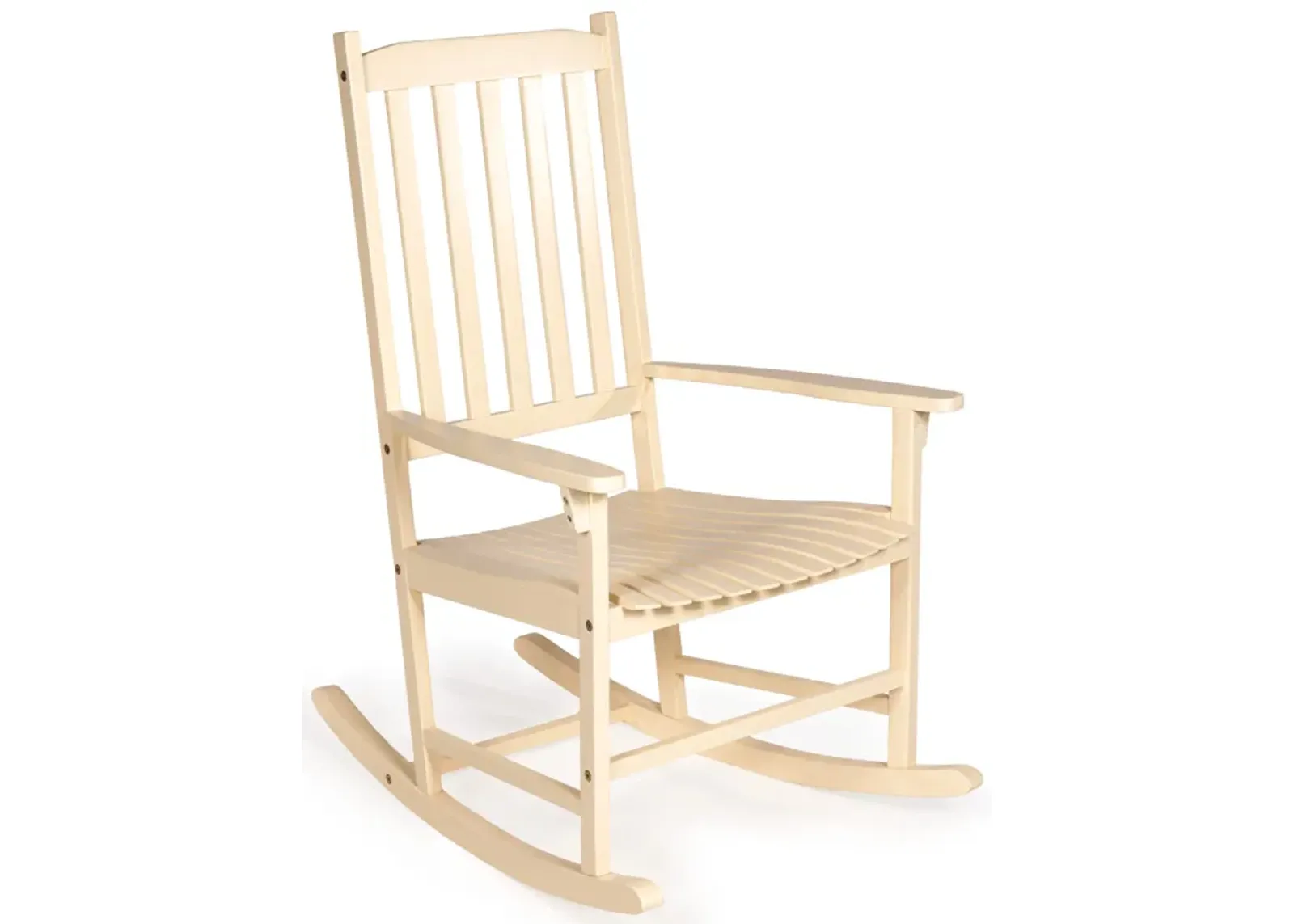 Seagrove Farmhouse Classic Slat-Back Acacia Wood Outdoor Rocking Chair