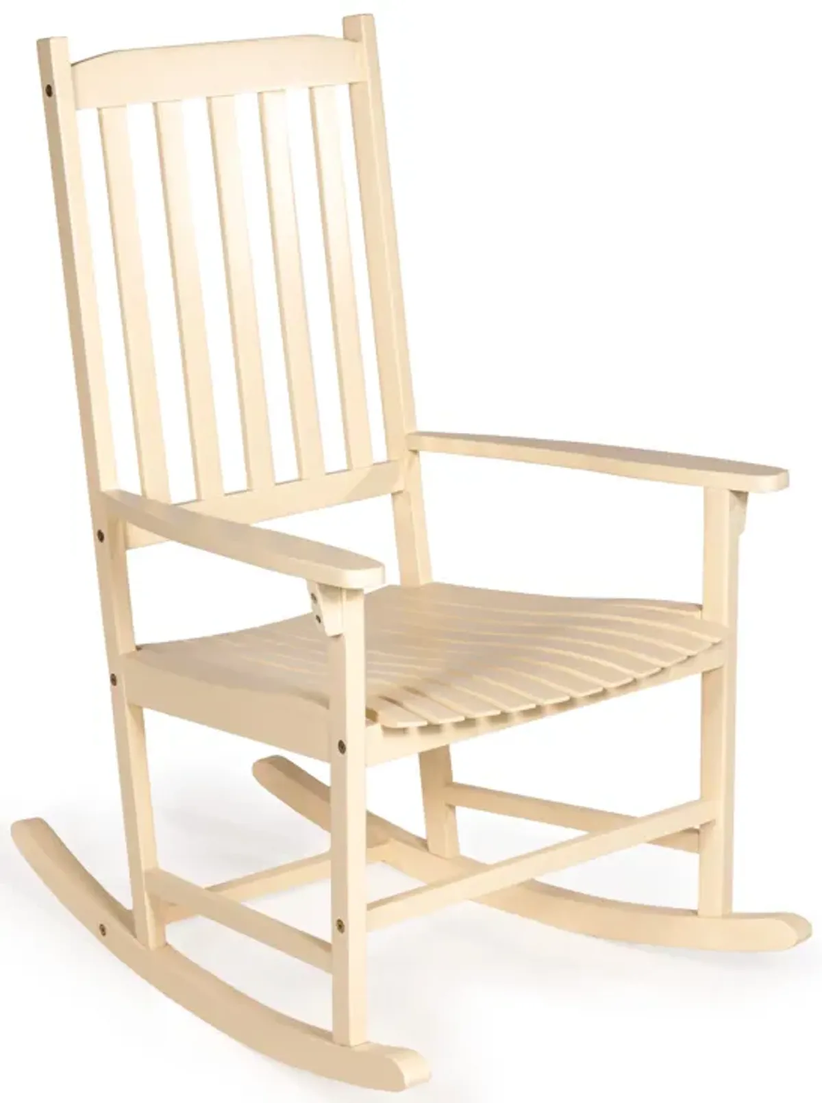 Seagrove Farmhouse Classic Slat-Back Acacia Wood Outdoor Rocking Chair