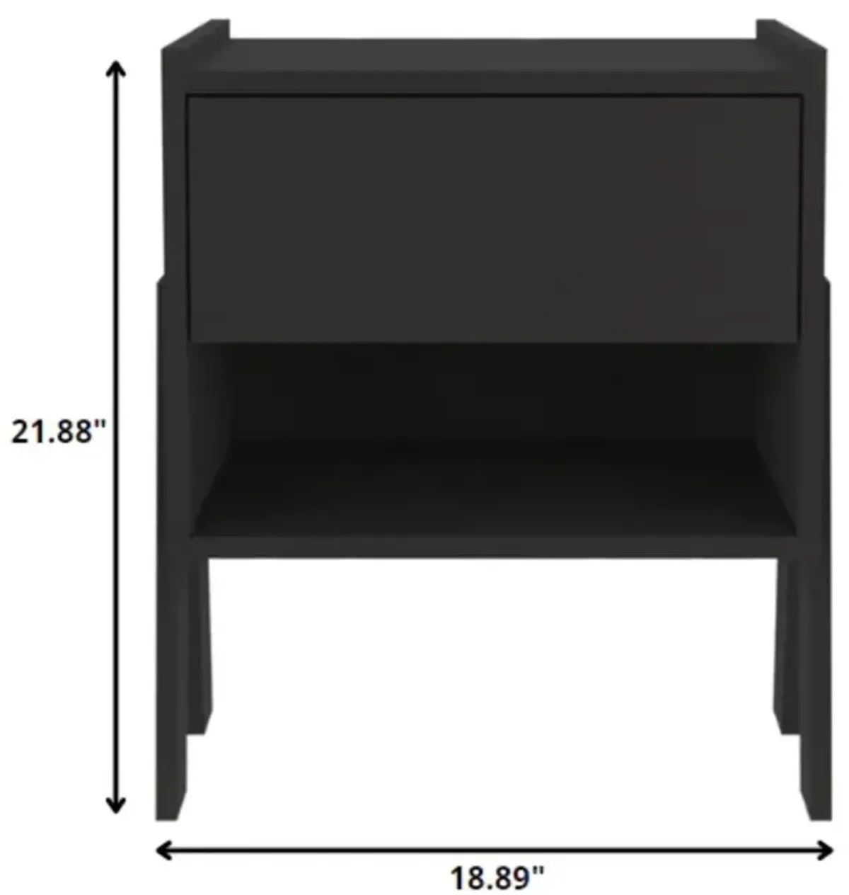 Homezia 18.89" Rectangular One Drawer With Manufactured Wood Top