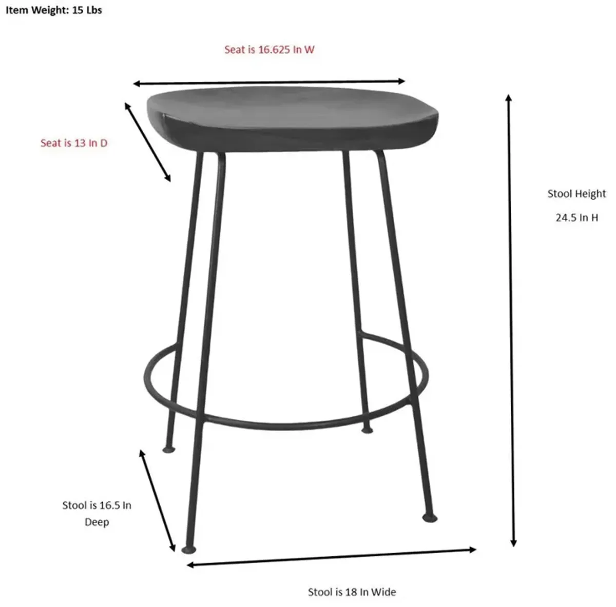 Carolina Living Diya 24.5 Counter Stool - Set of 2 - Natural Seat - White Base