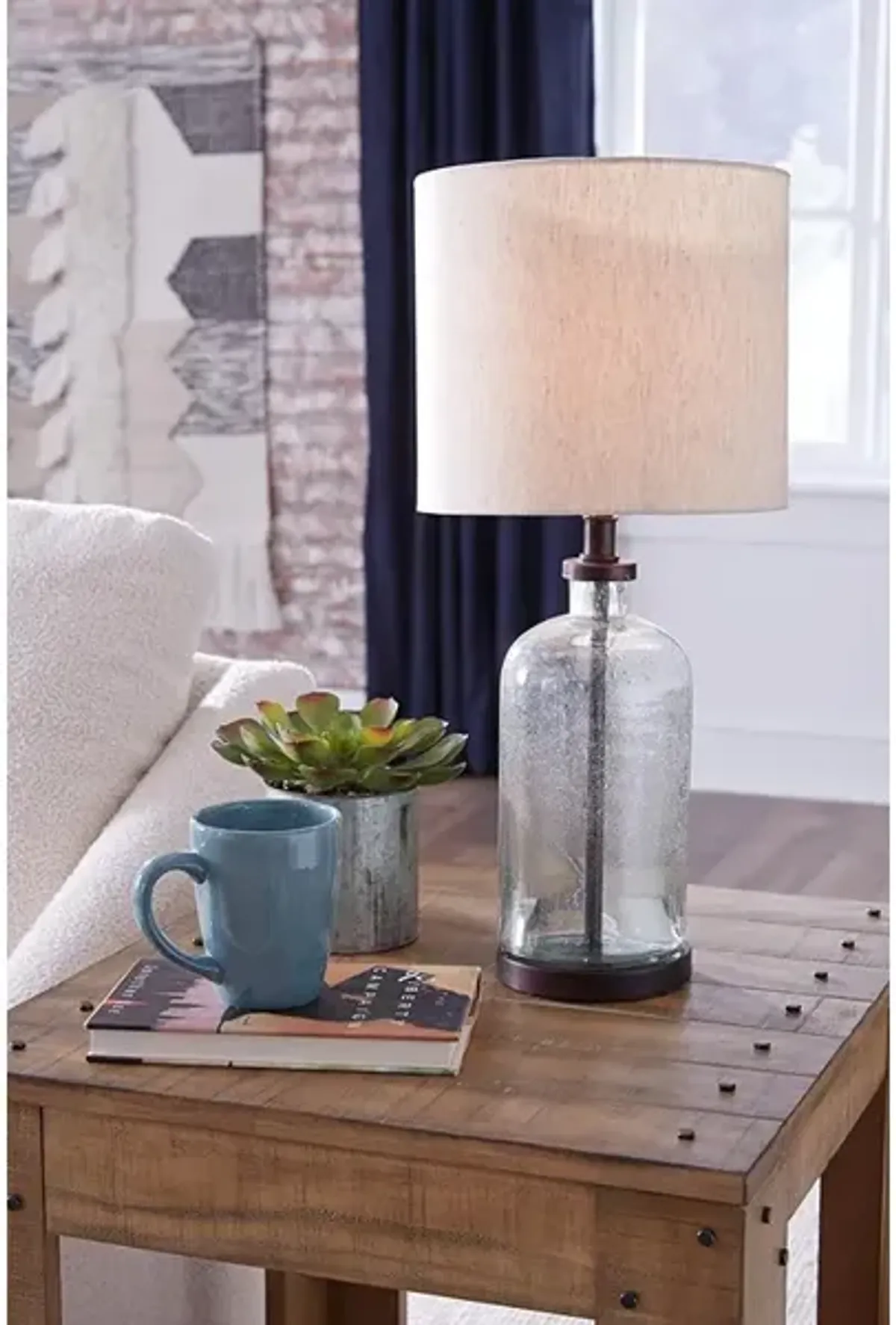 Modern Farmhouse 22.5" Seeded Glass Table Lamp