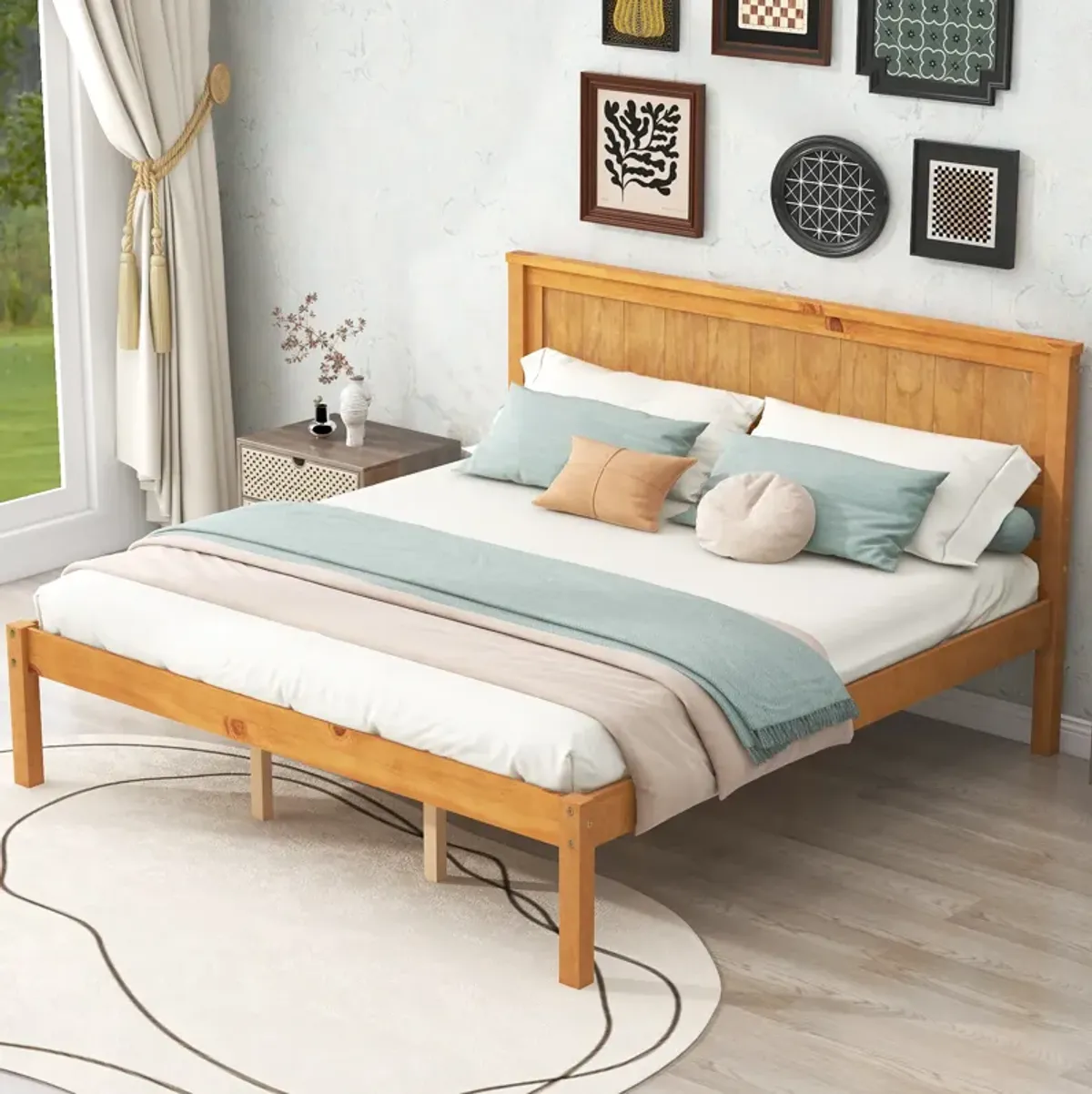 Merax Platform Bed Frame with Headboard