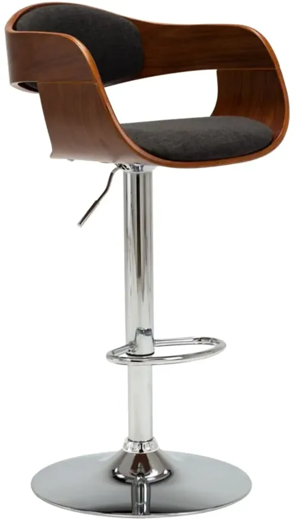 vidaXL Bar Stool Gray Bent Wood and Fabric