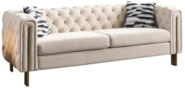 Modern Velvet Sofa Cream