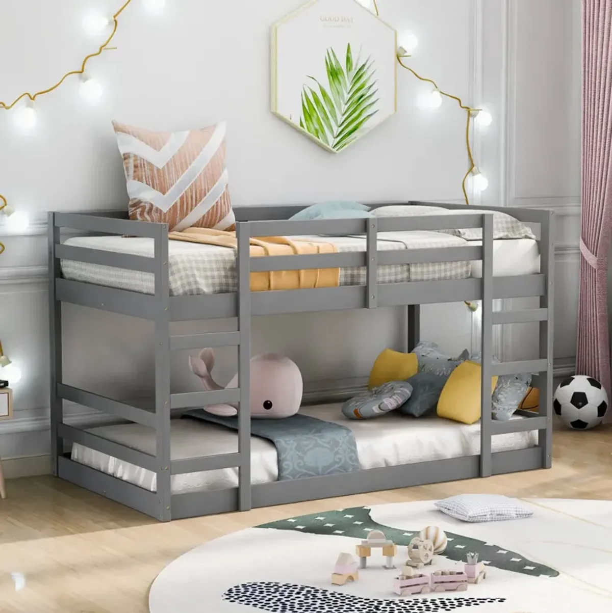 Twin Over Twin Bunk Bed with Ladder