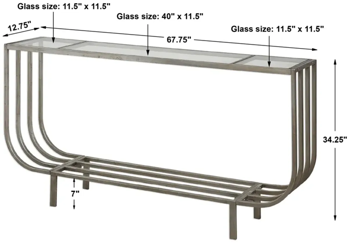 Arlice Bright Silver Console Table