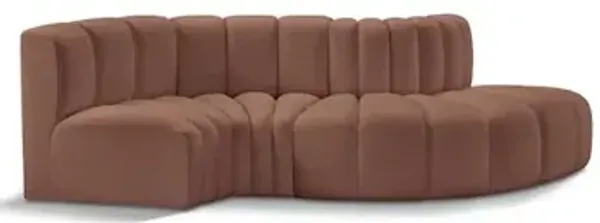 Meridian Furniture Arc Cognac Vegan Leather Modular Sofa