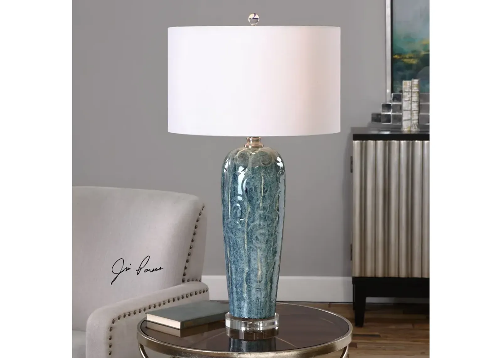 Uttermost Maira Blue Ceramic Table Lamp