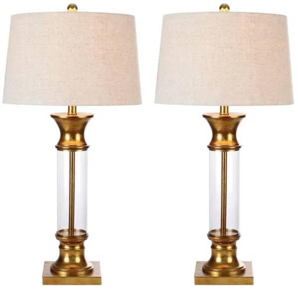 Hunter Metal/Glass LED Table Lamp (Set of 2)