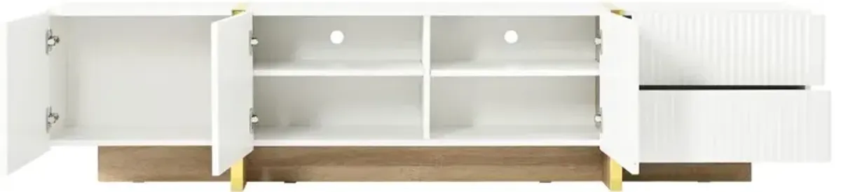 Luxury Fluted TV Stand – Elegant and Modern Entertainment Center with Stylish Storage