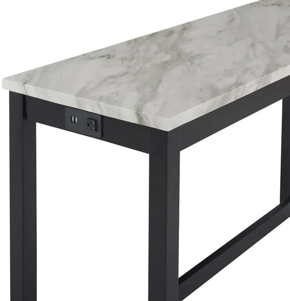 New Classic Furniture Furniture Celeste 4-Piece Faux Marble & Wood Bar Set in Gray