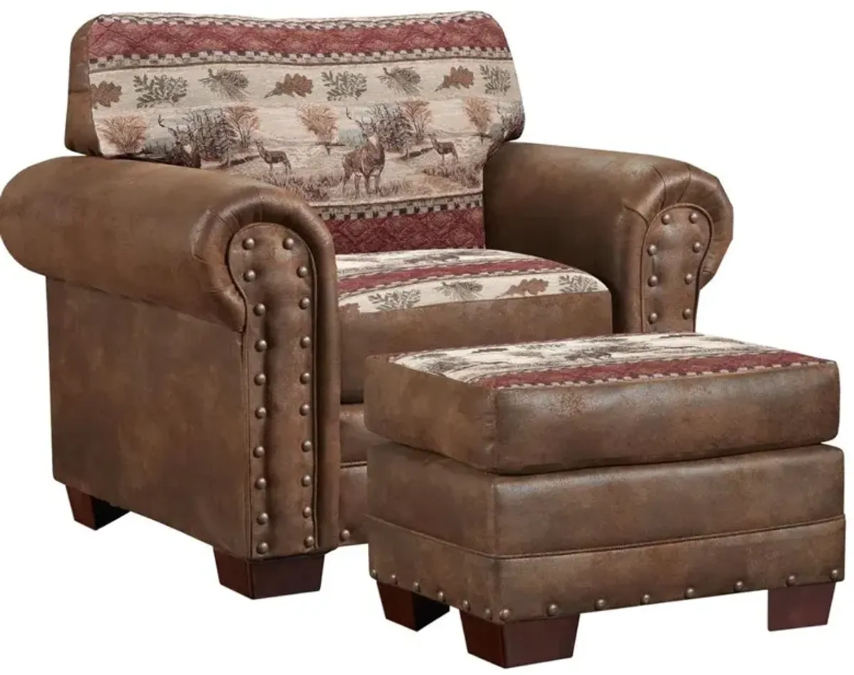 American Furniture Classics Deer Valley Armchairs with Matching Ottoman