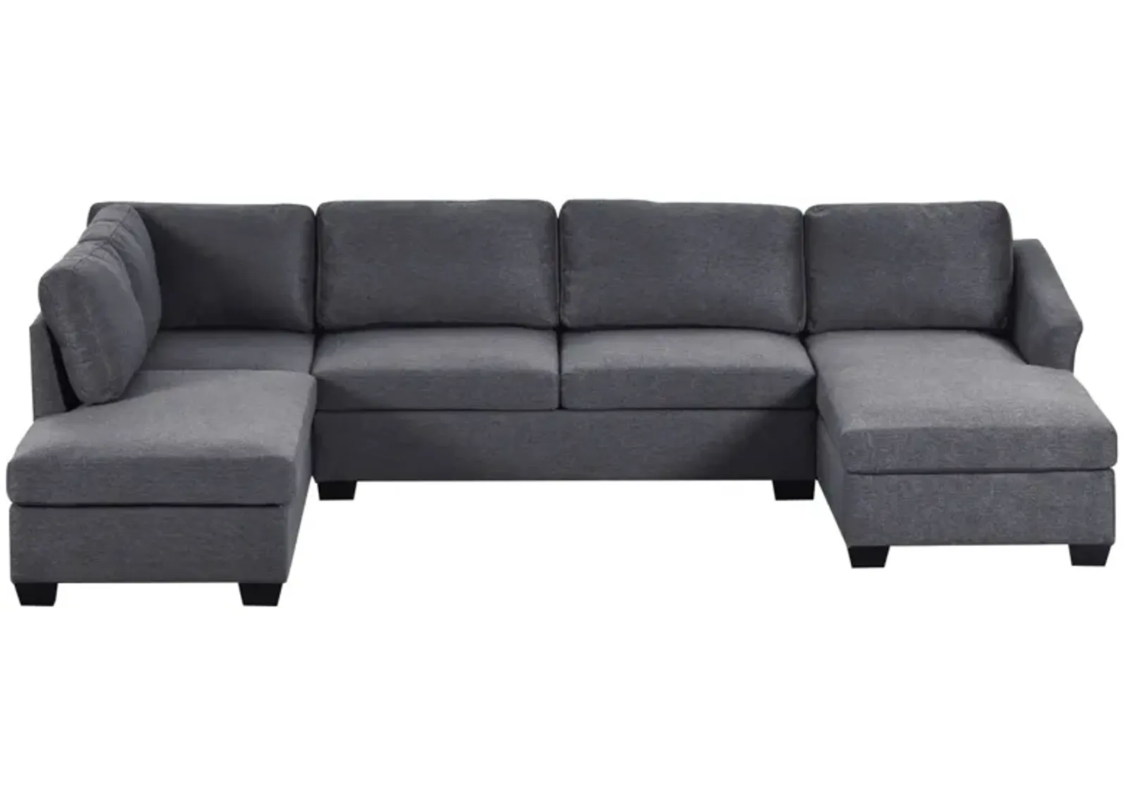 Modern Large U-Shaped Sectional Sofa, Double Extra Wide Chaise Lounge Couch