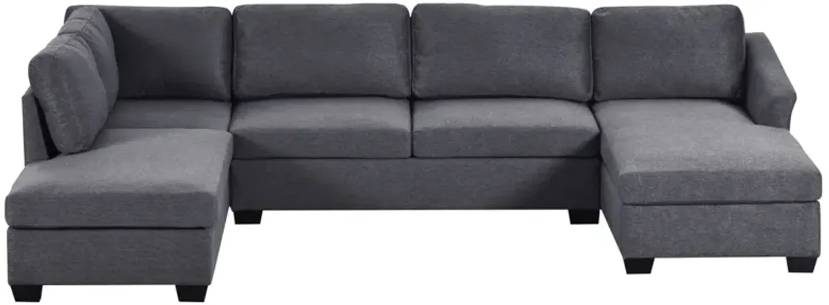 Modern Large U-Shaped Sectional Sofa, Double Extra Wide Chaise Lounge Couch