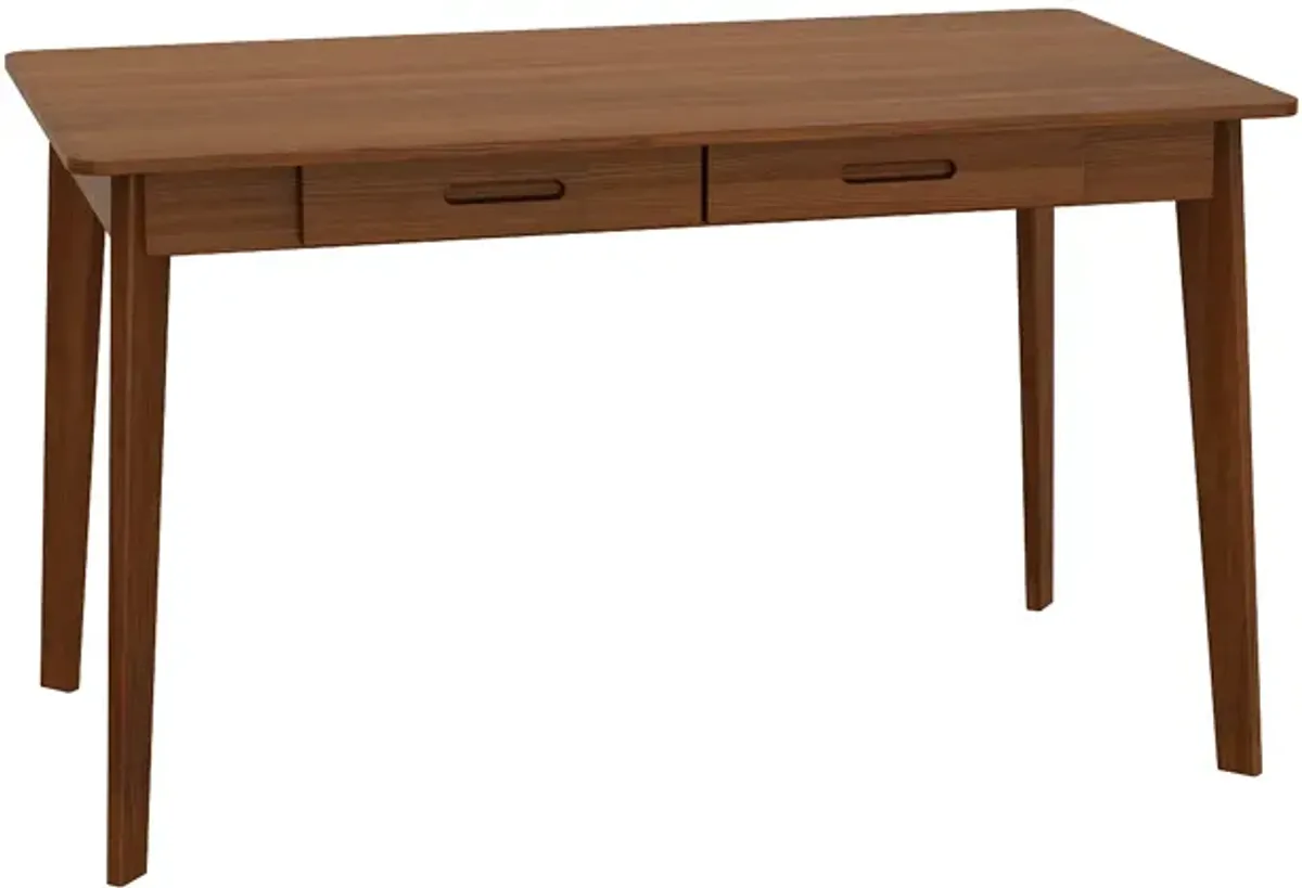 47.2 in. W-21.7 in D-29.5 in H Rectangular Brown MDF Computer Desk with 2 Drawers