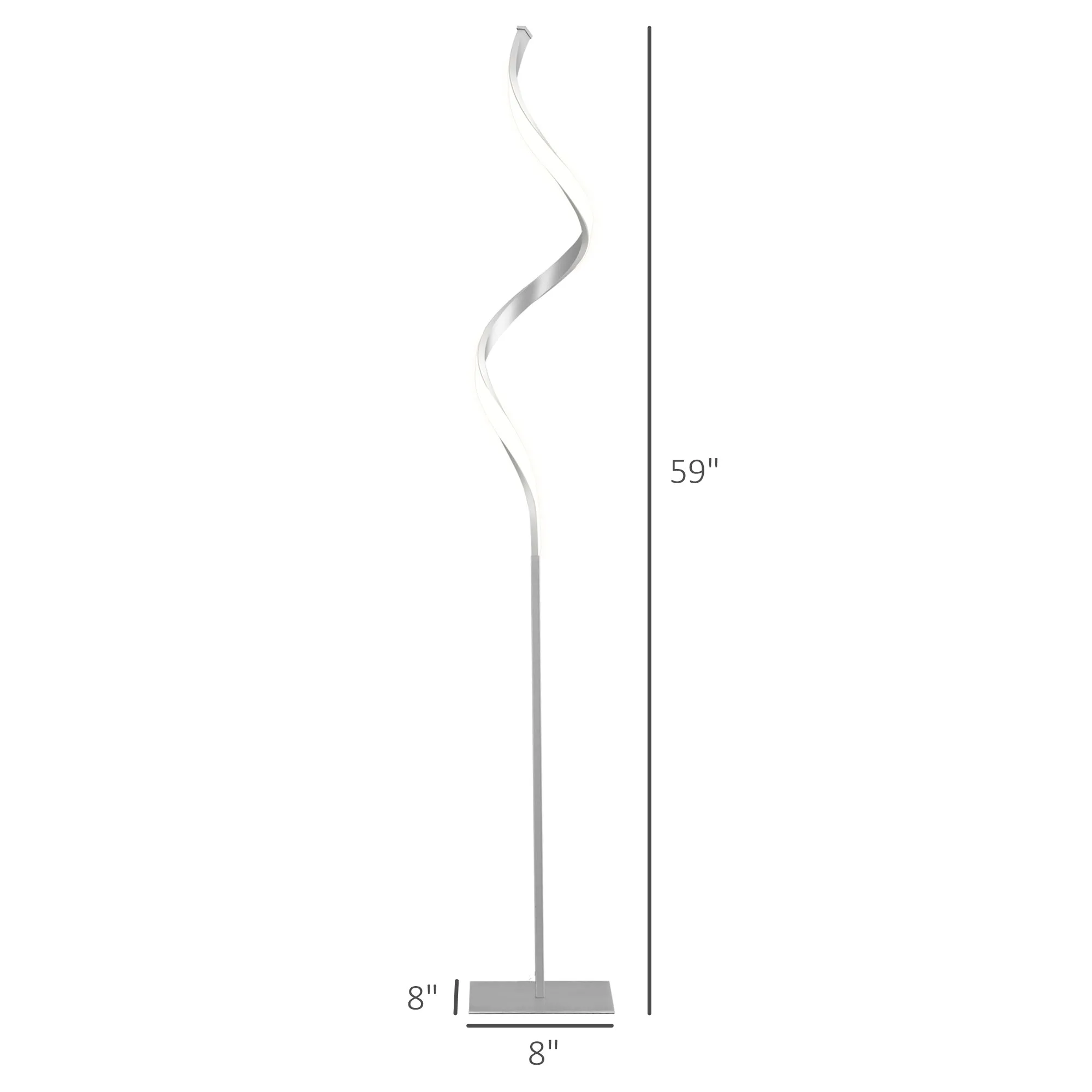 Silver Living Room Lighting: Set of 2 LED Spiral Floor Lamps