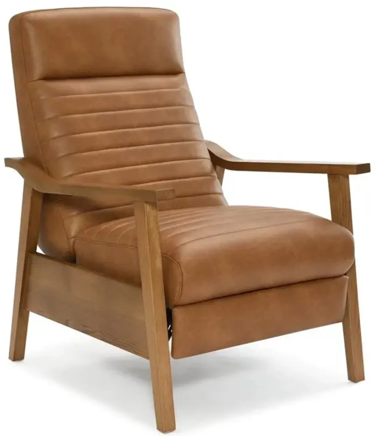 Comfort Pointe Arthur Wood Arm Push Back Recliner - Burnished Brown