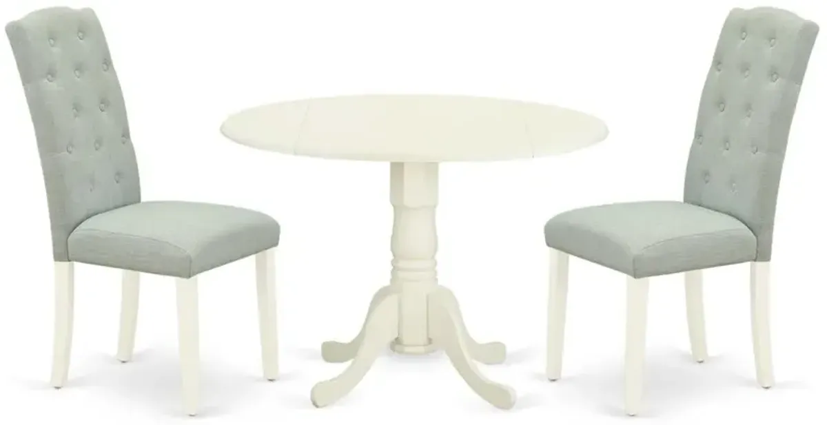 East West Furniture Dining Room Set Linen White