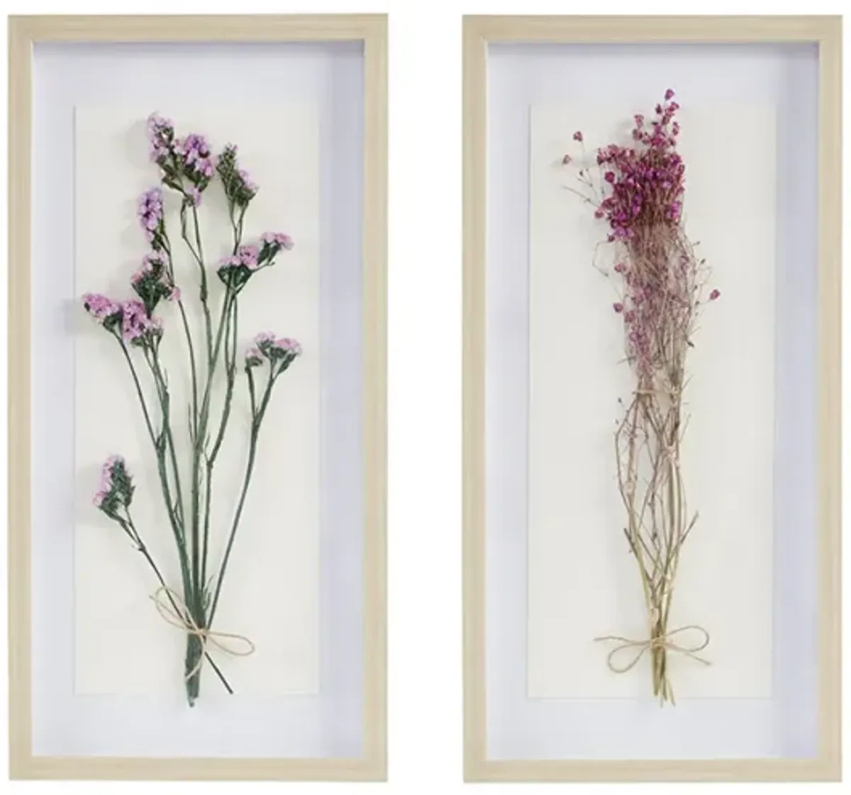 Avant Garden Dried Flower 2-Piece Shadow Box Wall Decor Set