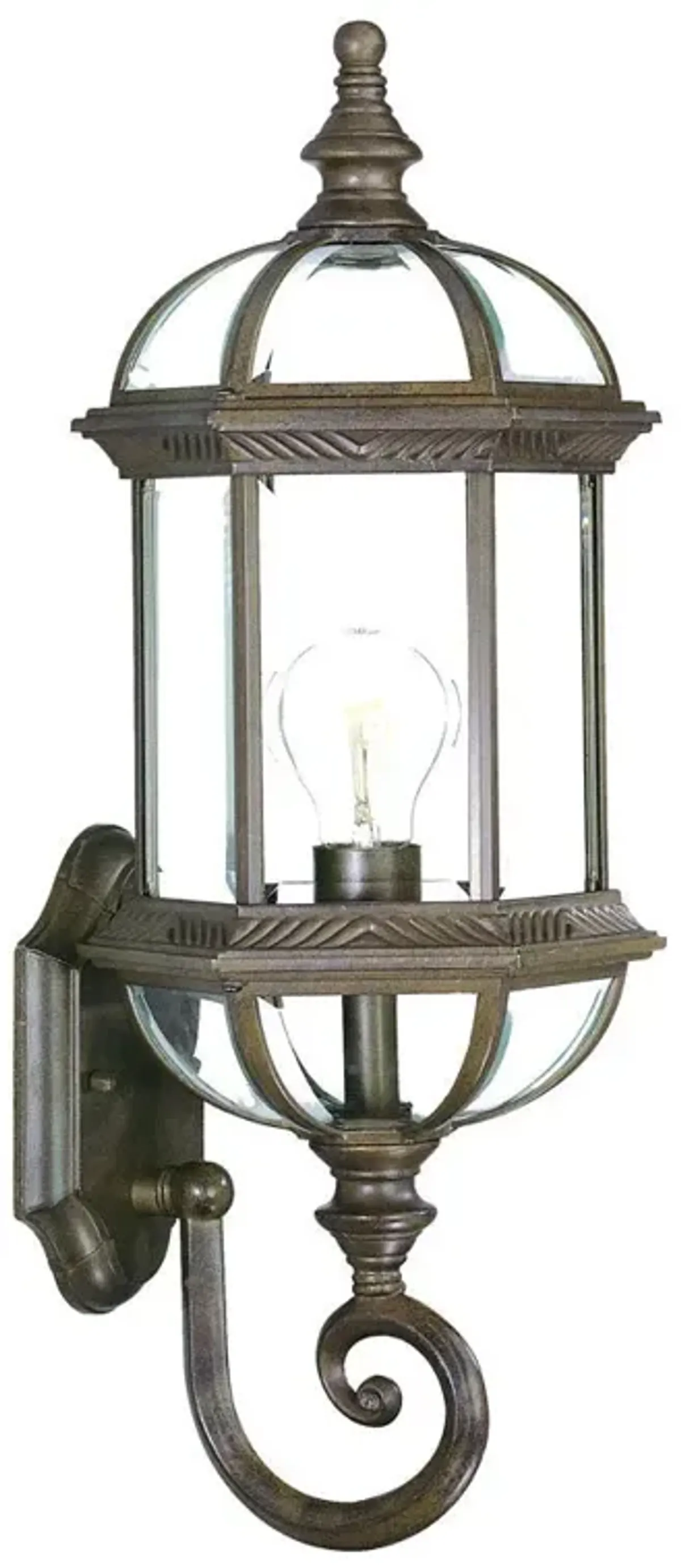 Hivvago Antique Brown Cylindrical Lantern Wall Light