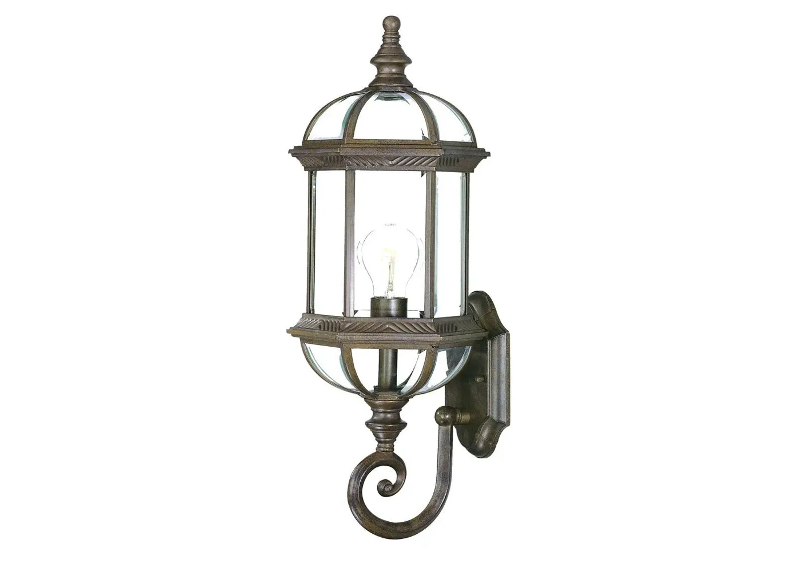 Homezia Antique Brown Cylindrical Lantern Wall Light