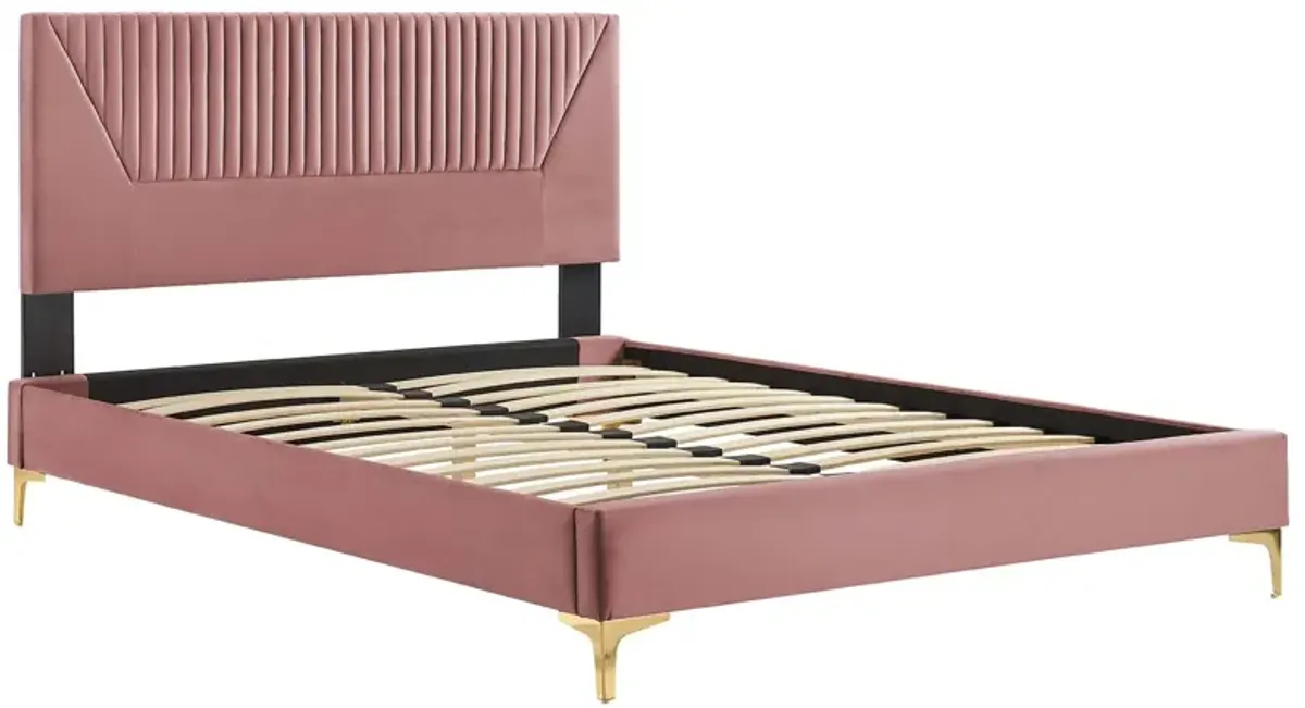 Modway - Yasmine Channel Tufted Performance Velvet King Platform Bed