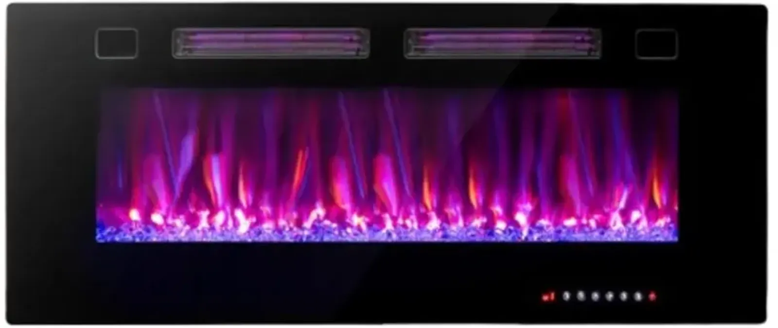 Hivvago 60-Inch Electric Fireplace with Decorative Crystals – Ultra-Thin Design"