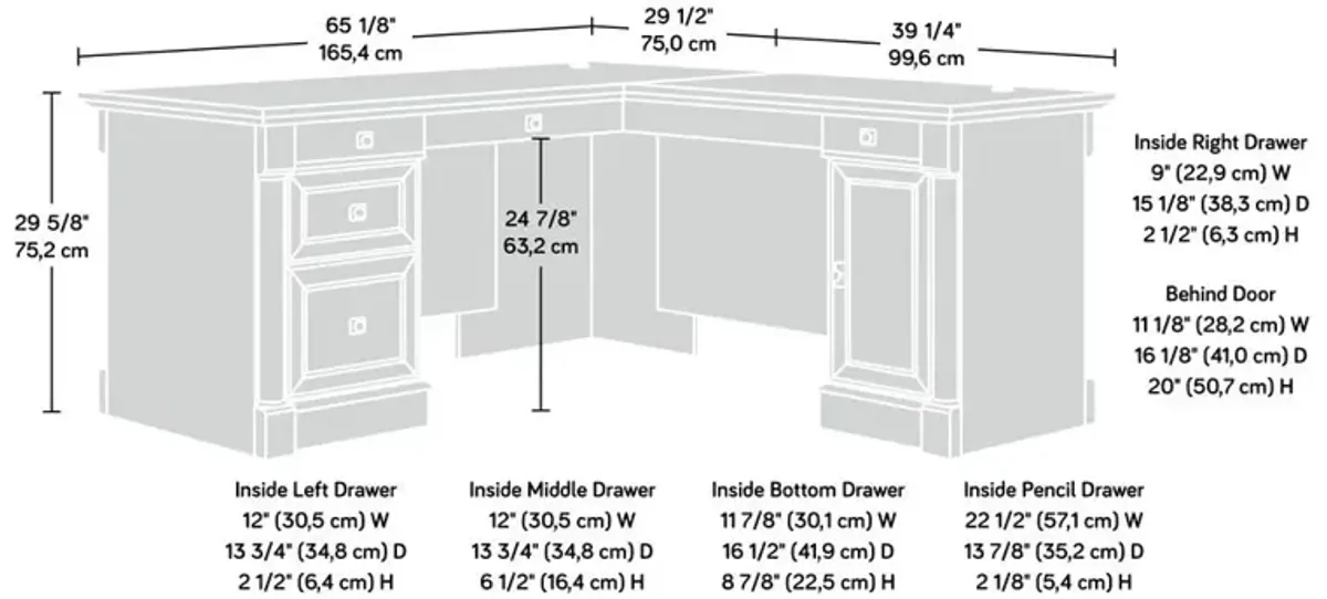 Sauder Palladia L-Desk