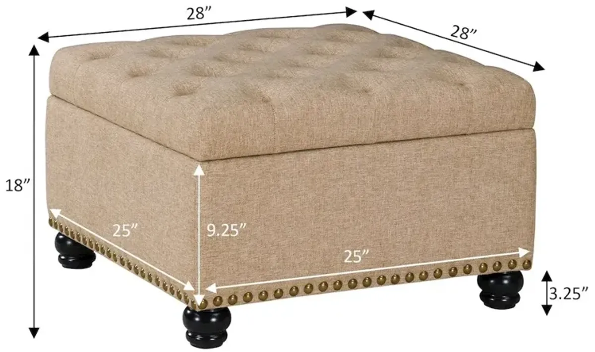 Convenience Concepts Designs4Comfort Herald Square Ottoman Coffee Table with Storage