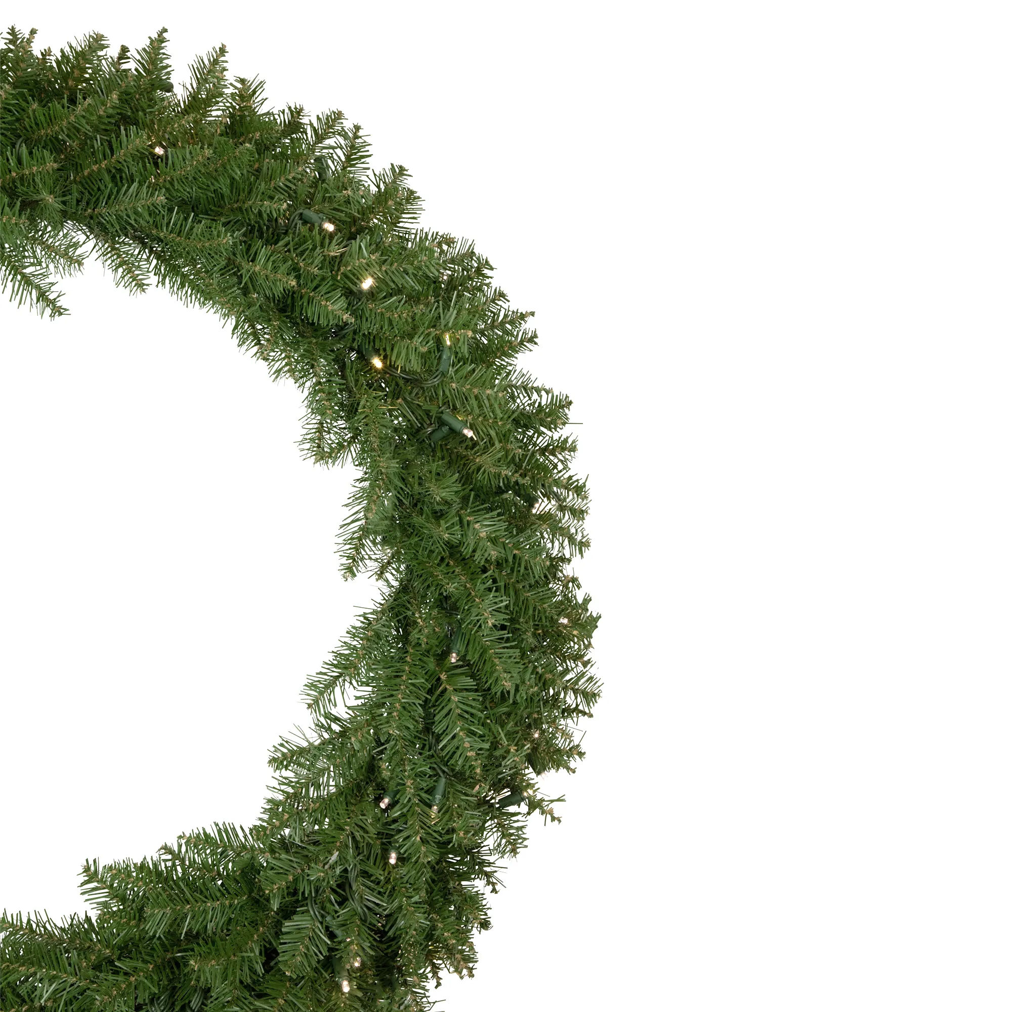 Pre-Lit Rockwood Pine Artificial Christmas Wreath  36-Inch  Warm White LED Lights