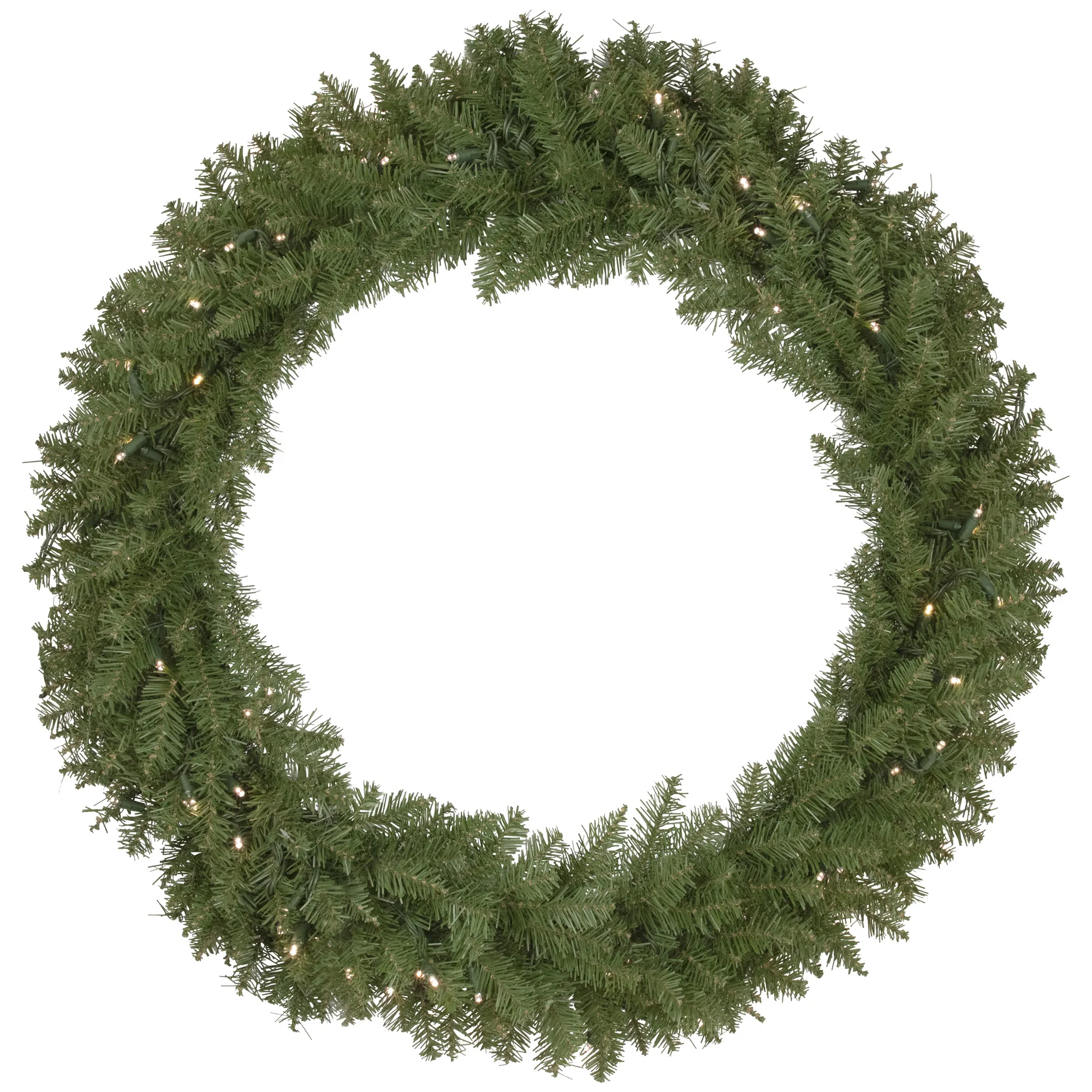 Pre-Lit Rockwood Pine Artificial Christmas Wreath  36-Inch  Warm White LED Lights