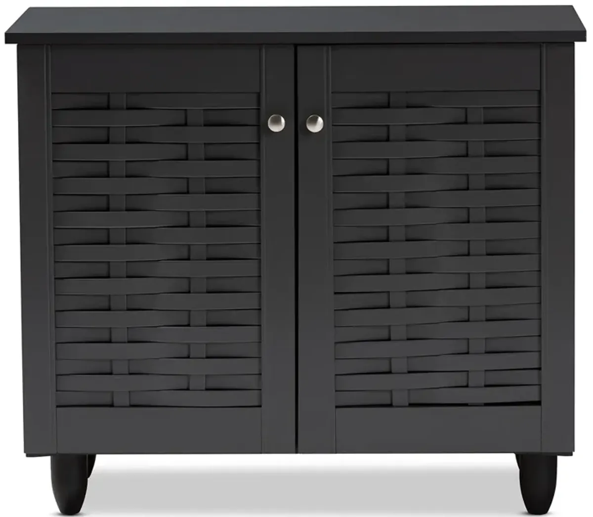 Baxton Studio Winda Modern Dark Gray 2 Door Wooden Entryway Shoe Storage Cabinet