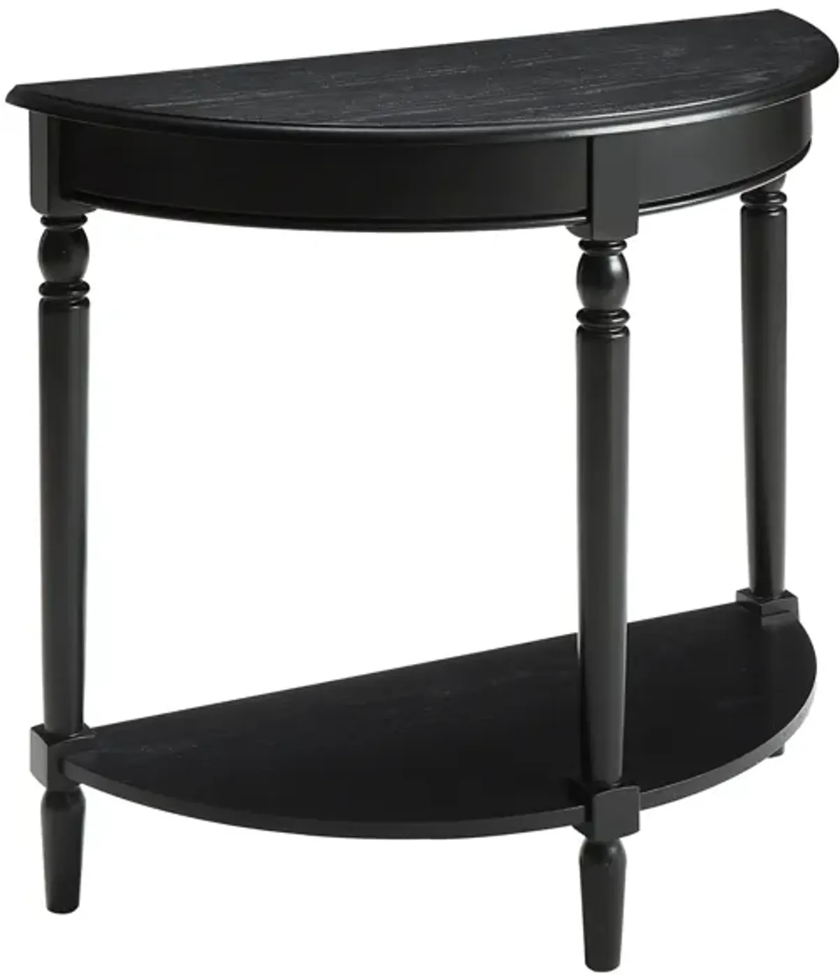 Convenience Concepts French Country Half-Round Entryway Table with Shelf, Black