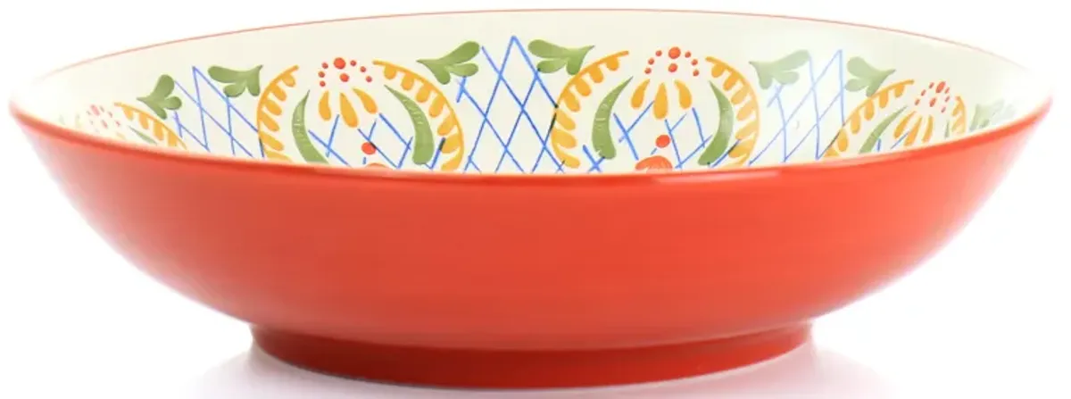Laurie Gates California Designs Tierra 10.5 Inch Hand Painted Stoneware Pasta Bowl in Red