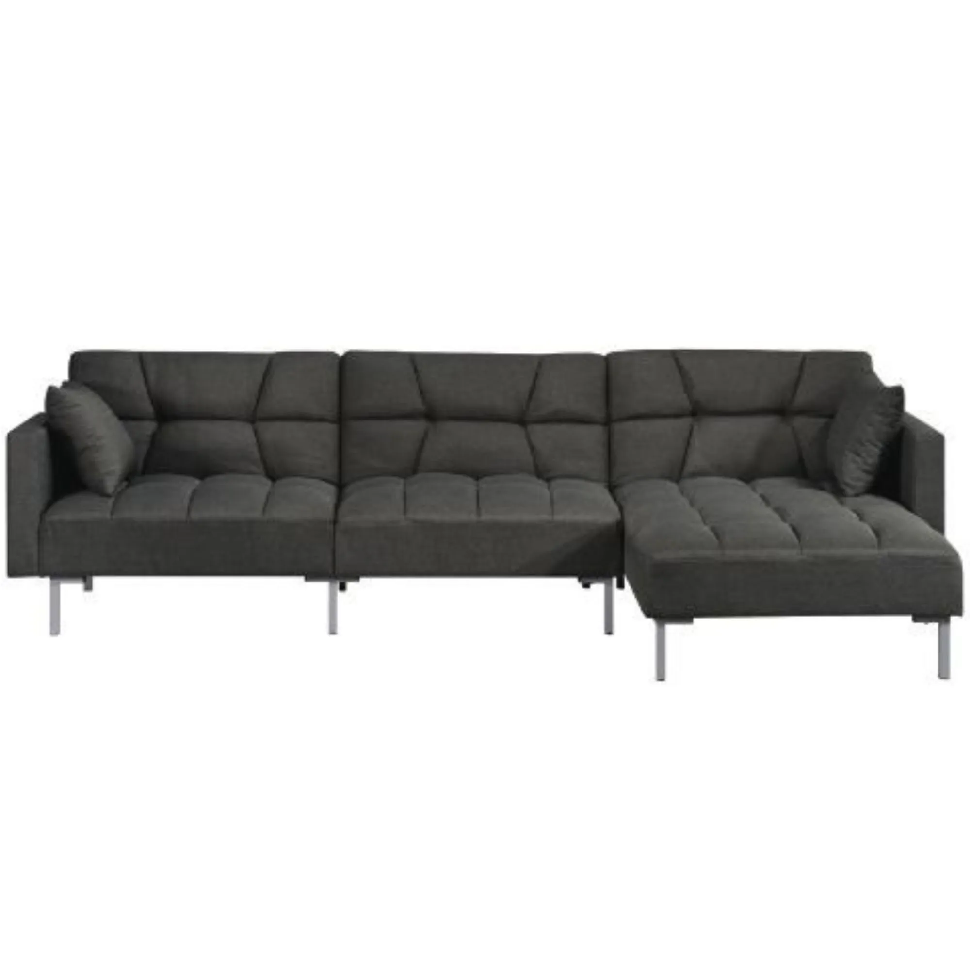 Reversible Adjustable Sectional Sofa with 2 Pillows