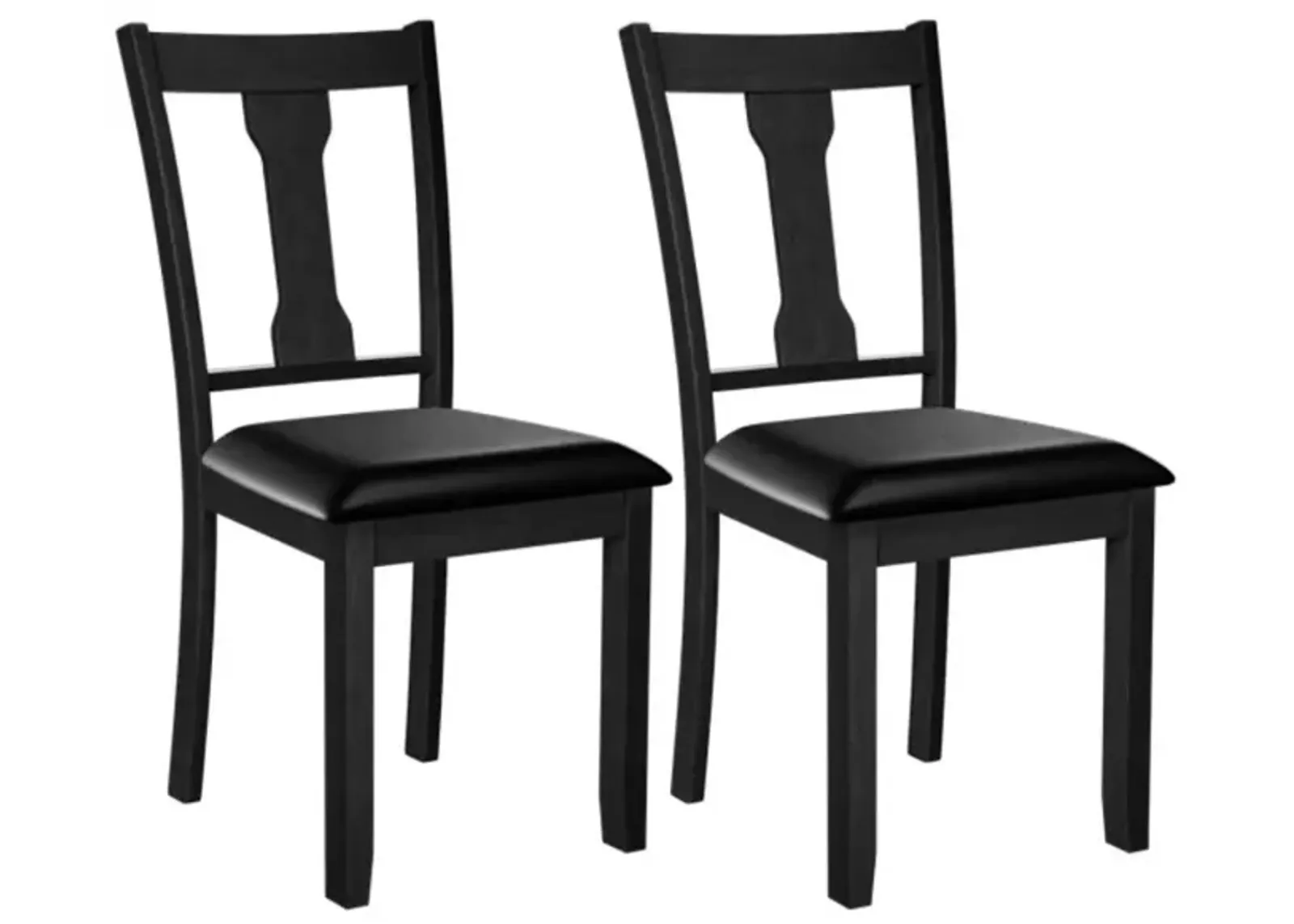 Hivvago Set of 2 Dining Room Chair with Rubber Wood Frame and Upholstered Padded Seat