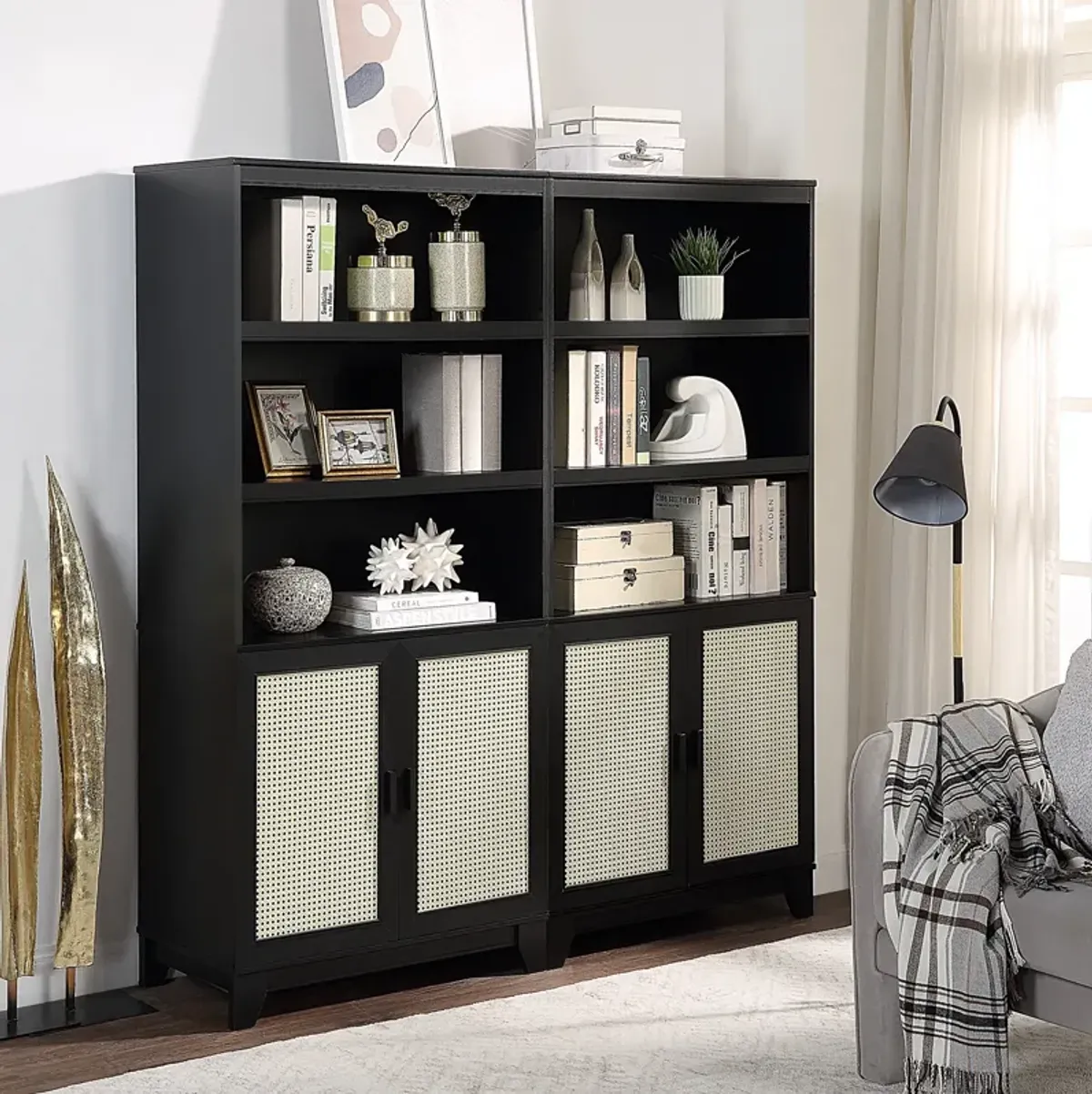 Sheridan Black Bookcases (Set of 2)