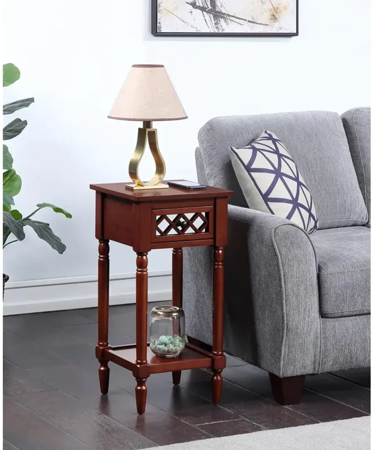 Convience Concept, Inc. French Country Khloe Deluxe, 1 Drawer Accent Table with Shelf