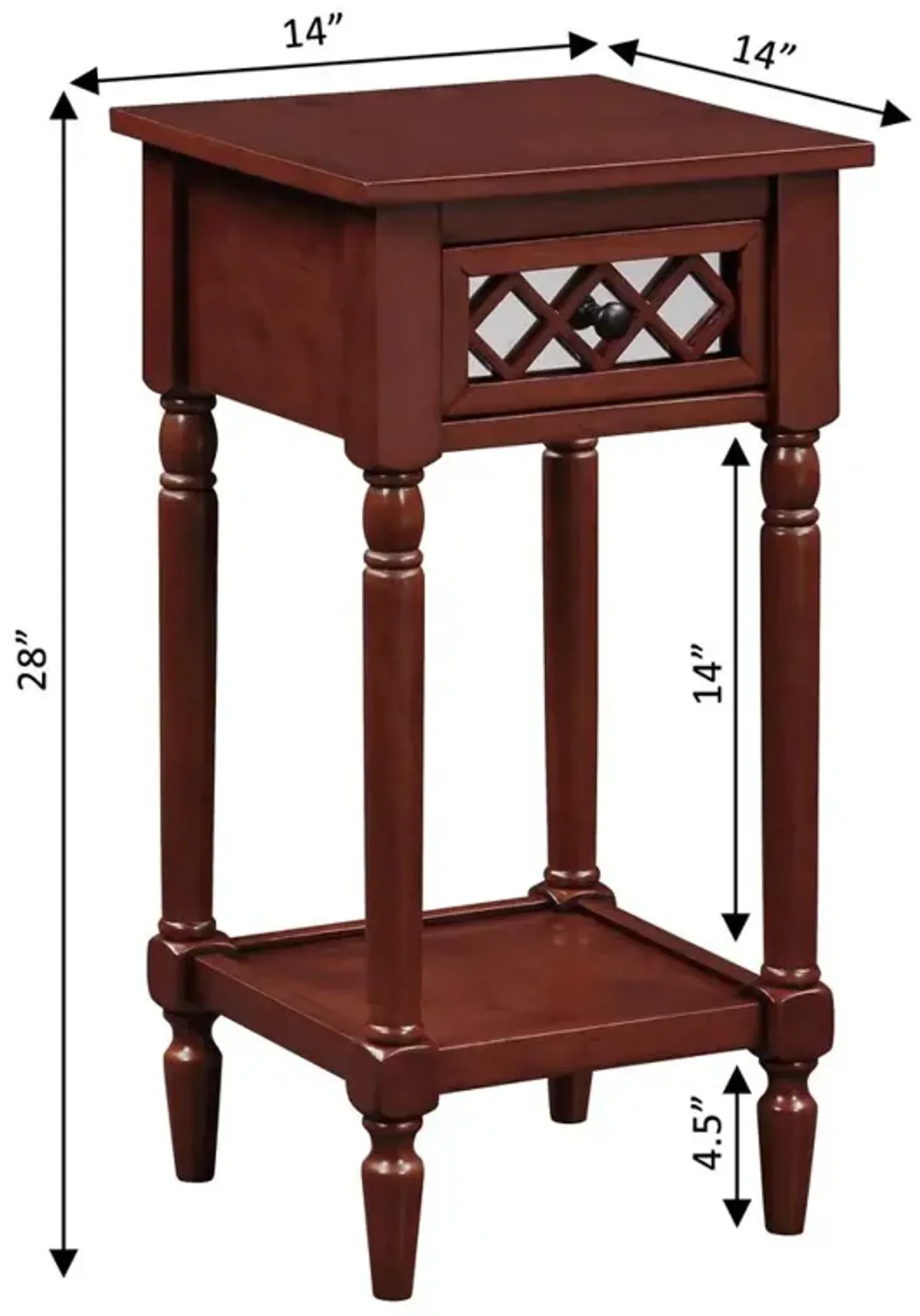 Convience Concept, Inc. French Country Khloe Deluxe, 1 Drawer Accent Table with Shelf