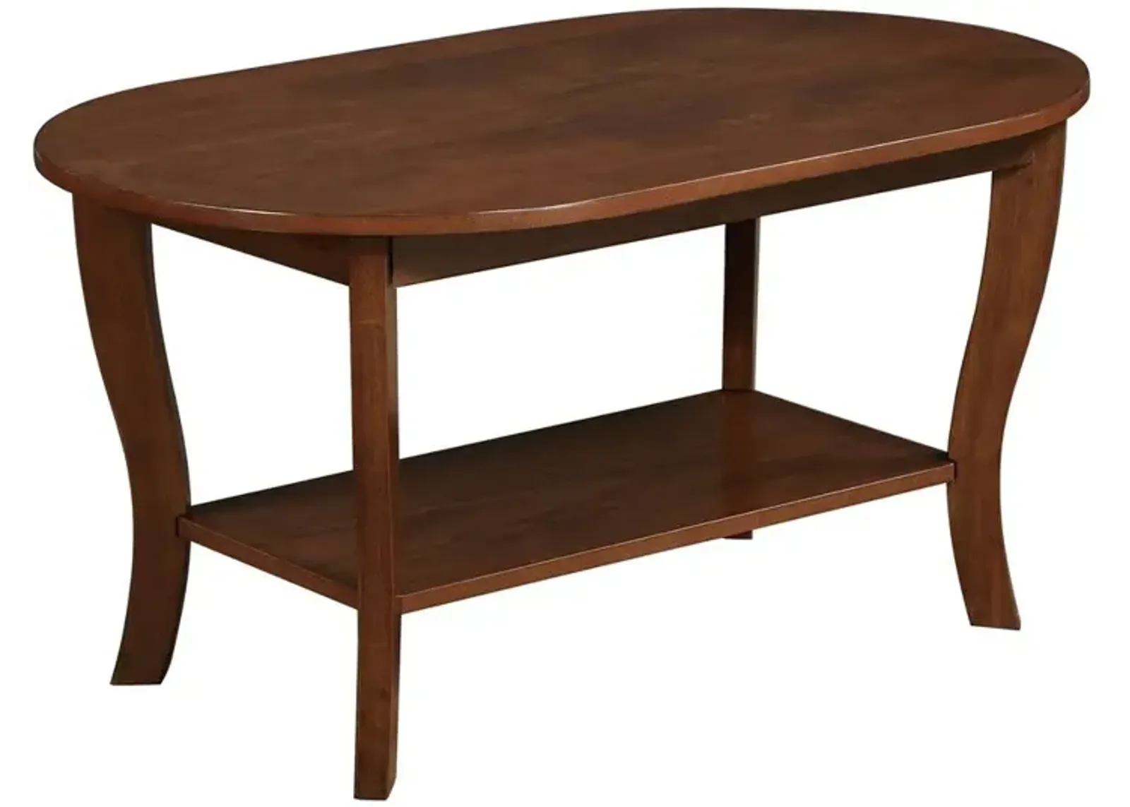 Convenience Concepts American Heritage Oval Coffee Table with Shelf